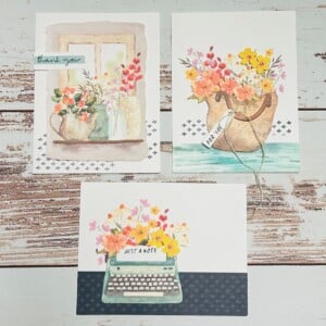 Farmhouse Florals Set of Three 3 cards paper Pumpkin kit as is